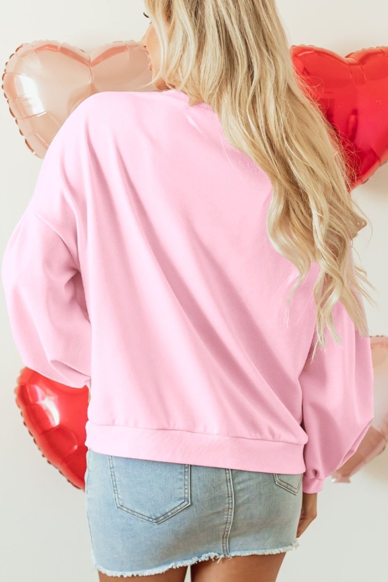 Bow Round Neck Long Sleeve Sweatshirt - Willow & Oak