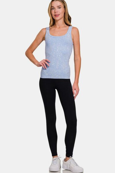 Zenana Ribbed Scoop Neck Tank - Willow & Oak