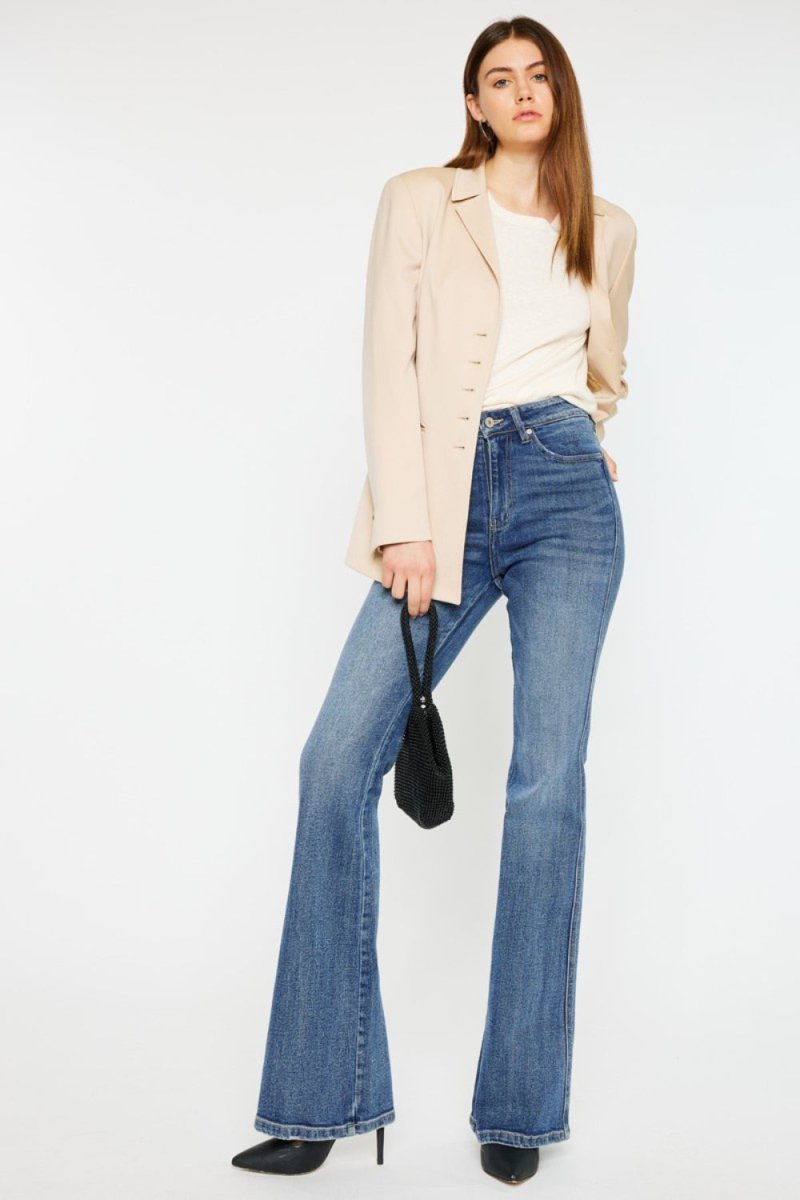 Kancan Cat's Whiskers High Waist Flare Jeans - Willow & Oak