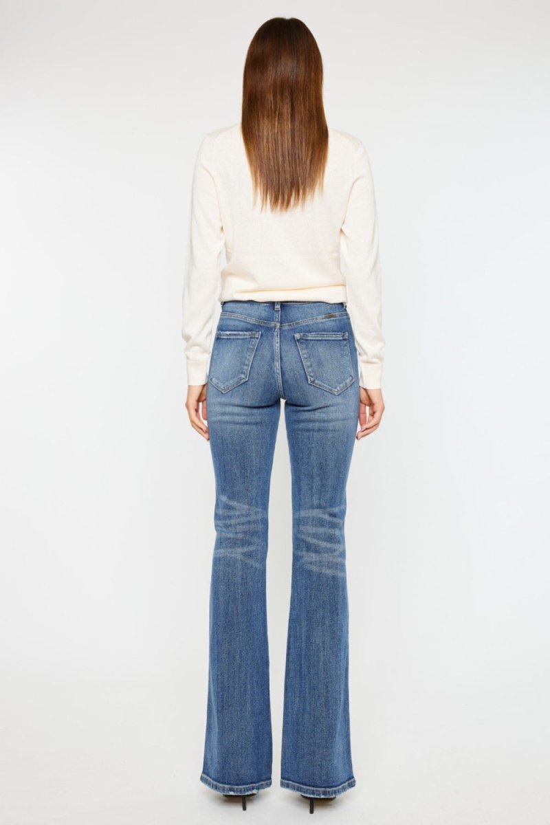 Kancan Cat's Whiskers High Waist Flare Jeans - Willow & Oak