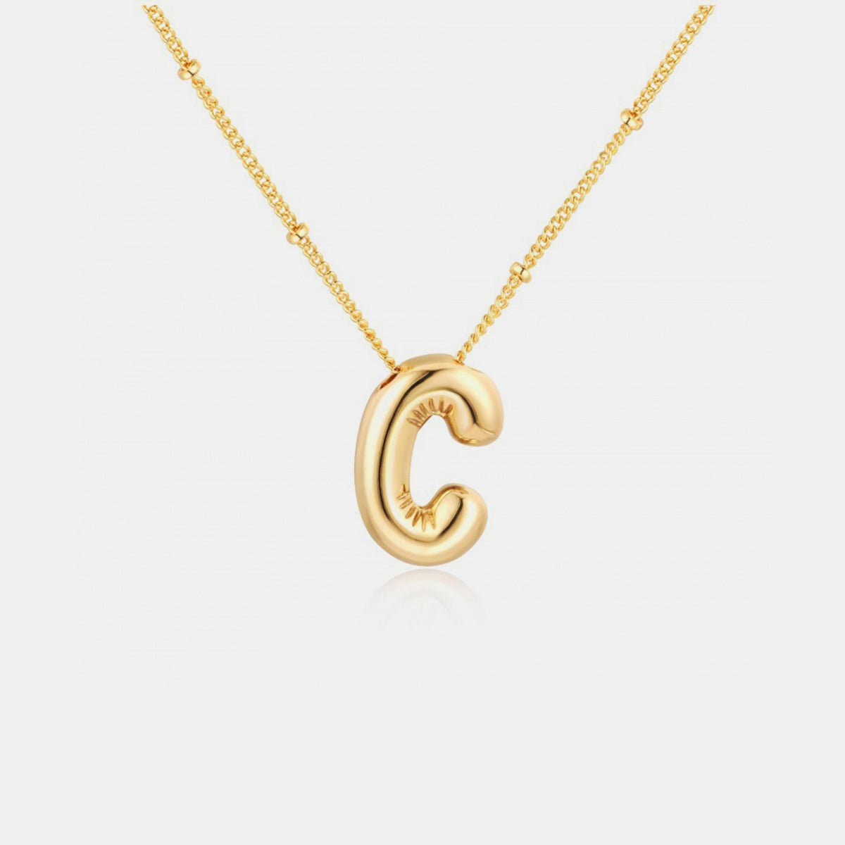 Gold-Plated Bubble Initial Necklace