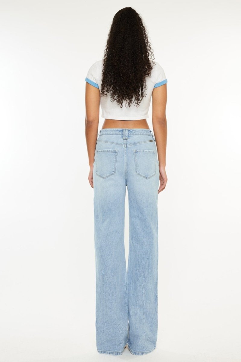Kancan Distressed High Waist Straight Jeans - Willow & Oak