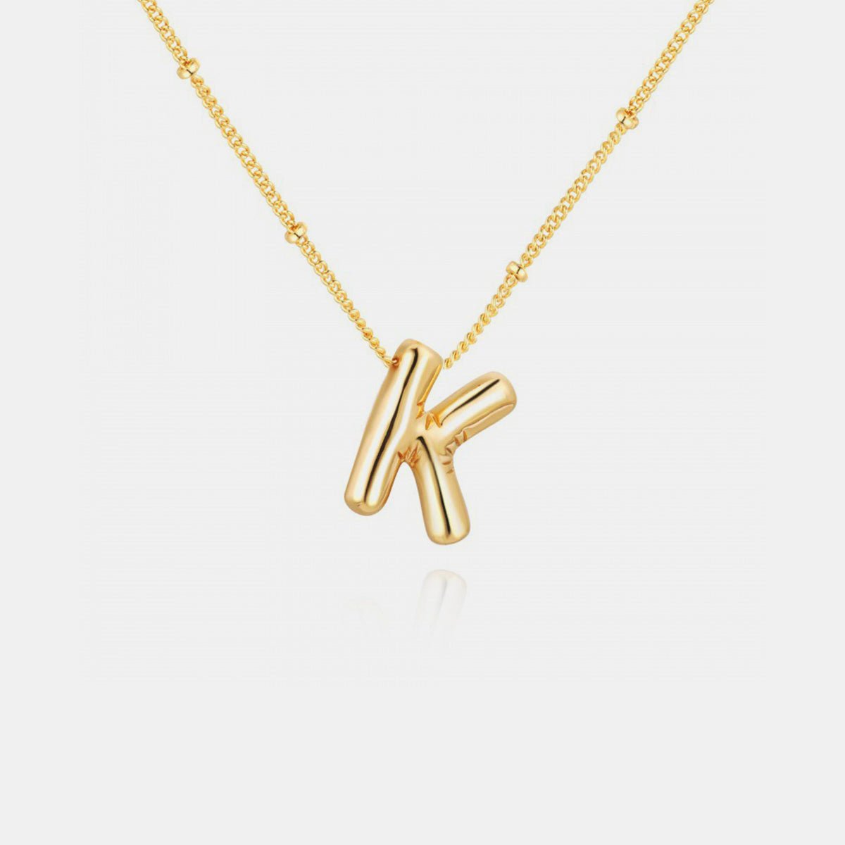 Gold-Plated Bubble Initial Necklace